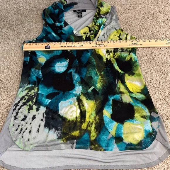 Kenneth Cole New York Abstract Sleeveless Cowl Neck Top. Size XL - Picture 8 of 9